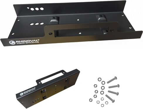 Universal Winch Mounting Plate, 10" x 4.5" Raised Bolt Pattern, 15,000 lbs, Heavy Duty Steel with Fairlead Flange & Hardware for Truck, SUV, Jeep, Trailer in Saudi Arabia