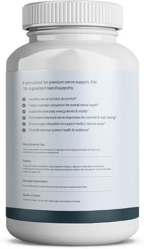 Nerve Support Supplement | Support Healthy Sensation | Alpha Lipoic Acid 600 mg, Methylcobalamin & L-Carnitine | 18 Nutrients | 120 Capsules (30 Day Supply) in Saudi Arabia
