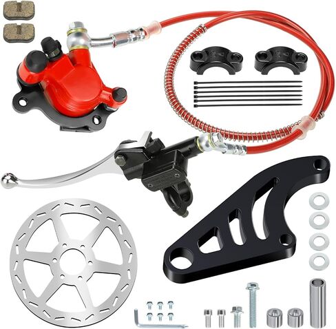 Upgraded Mini Bike Hydraulic Brake Kit and Rear Brake Caliper Mounting Bracket Adapter for Coleman CT100U Minibike with Master Cylinder Pad Hardware Parts in Kuwait
