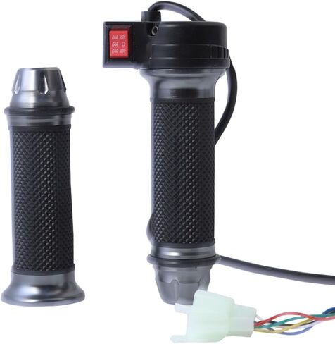 Mokuo 22mm/0.87" Electric Bike Handlebar with 3-Speed Control Funcation,E-bike Throttle Grip Made of Rubber and Metal Material Fit for Universal Electric Bicycle Scooter,Titanium Color in Kuwait