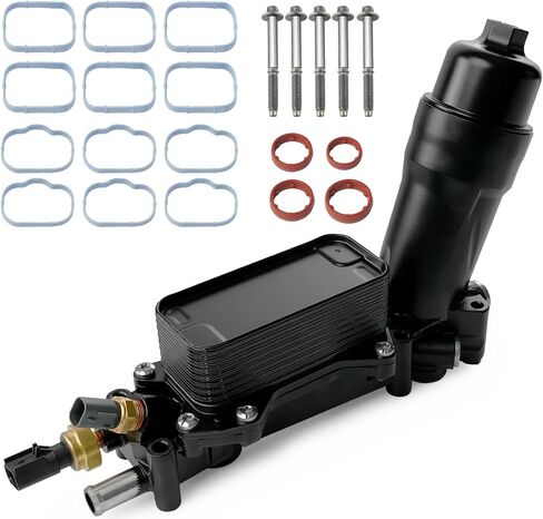 926-959 Upgrade Aluminum Engine Oil Cooler Oil Filter Housing for 2011-2016 Jeep Wrangler Grand Cherokee Dodge Challenger Charger Journey Caravan Durango Chrysler 300 200 Town Country Ram 3.6L 926-876 in Kuwait