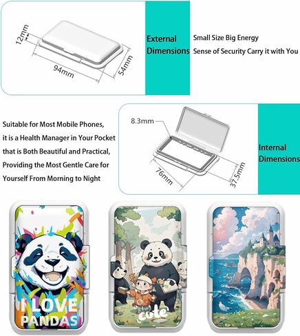 Pill Organizer Discreet for Phone - Portable Small Compact Pill Box with Bracket Cute Pill Organizer Easy Open Waterproof Pill Case for Travel Outdoor Camping(C) in Saudi Arabia