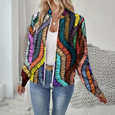 Women's Zip Jacket Christmas Coat Round Neck Front Pocket Sweater Lightweight Casual Street Style Autumn Winter Sweatshirt in Saudi Arabia