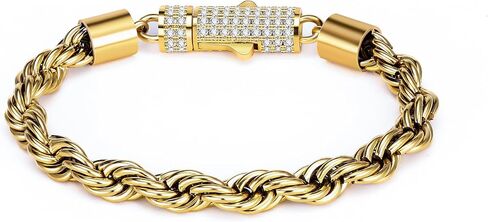 Gold/Silver Rope Bracelets for Women, Dainty Stainless Steel Bracelet, 6mm Width, Non Tarnish, Womens Jewelry Gifts, 6/6.5/ 7inch in Saudi Arabia