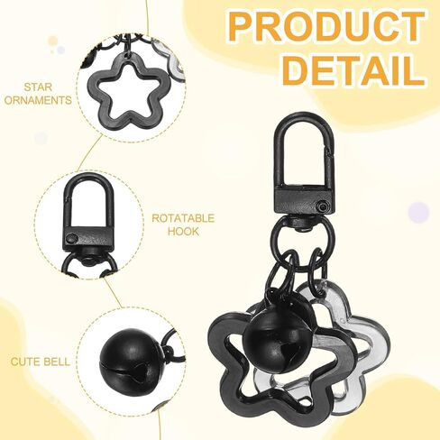 PATIKIL Star Keychain, Cute Keychain Charms Bulk Stars Bell Bag Charms Key Ring for Women Leather Handbags in Saudi Arabia
