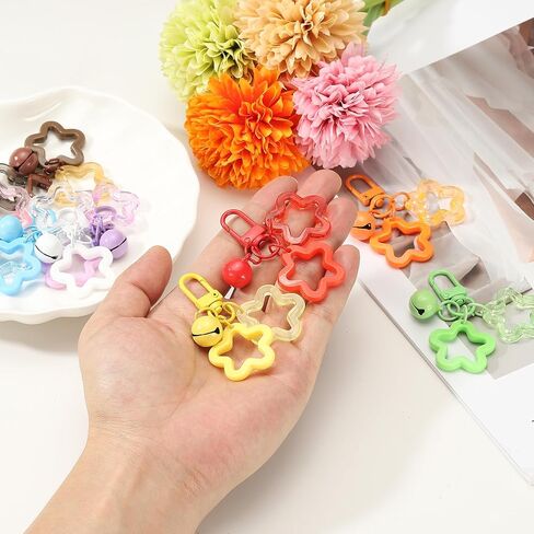 PATIKIL Star Keychain, Cute Keychain Charms Bulk Stars Bell Bag Charms Key Ring for Women Leather Handbags in Saudi Arabia