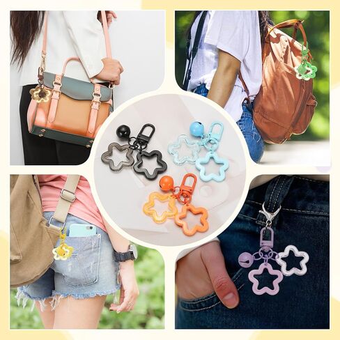 PATIKIL Star Keychain, Cute Keychain Charms Bulk Stars Bell Bag Charms Key Ring for Women Leather Handbags in Saudi Arabia