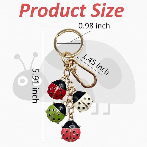 Ladybugs Key Charm, Colorful Ladybug Themed Key Holder, Insect Shaped Key chain for Bags Purse Wallet Backpack Decor in Saudi Arabia