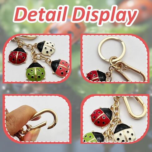 Ladybugs Key Charm, Colorful Ladybug Themed Key Holder, Insect Shaped Key chain for Bags Purse Wallet Backpack Decor in Saudi Arabia