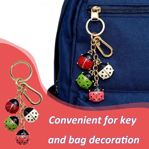 Ladybugs Key Charm, Colorful Ladybug Themed Key Holder, Insect Shaped Key chain for Bags Purse Wallet Backpack Decor in Saudi Arabia