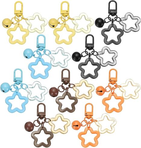 PATIKIL Star Keychain, Cute Keychain Charms Bulk Stars Bell Bag Charms Key Ring for Women Leather Handbags in Saudi Arabia