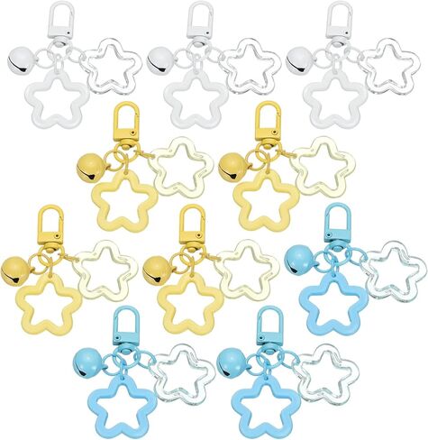 PATIKIL Star Keychain, Cute Keychain Charms Bulk Stars Bell Bag Charms Key Ring for Women Leather Handbags in Saudi Arabia