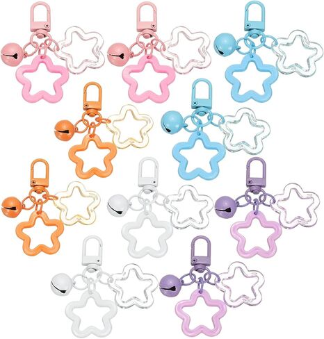PATIKIL Star Keychain, Cute Keychain Charms Bulk Stars Bell Bag Charms Key Ring for Women Leather Handbags in Saudi Arabia