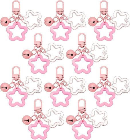 PATIKIL Star Keychain, Cute Keychain Charms Bulk Stars Bell Bag Charms Key Ring for Women Leather Handbags in Saudi Arabia