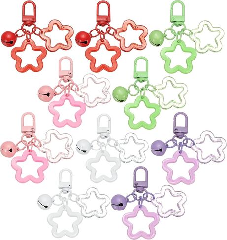 PATIKIL Star Keychain, Cute Keychain Charms Bulk Stars Bell Bag Charms Key Ring for Women Leather Handbags in Saudi Arabia