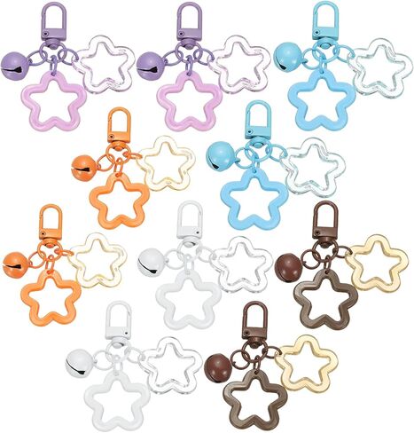 PATIKIL Star Keychain, Cute Keychain Charms Bulk Stars Bell Bag Charms Key Ring for Women Leather Handbags in Saudi Arabia