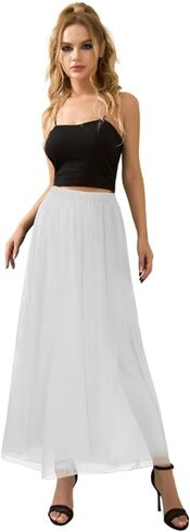 ROYAL SMEELA Chiffon Pants for Women Wide Leg Pants Dressy High Waist Culottes Pants Flowy Boho Palazzo Yoga Skirt White in Saudi Arabia