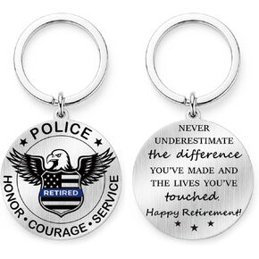 Retirement Gifts for Police Men & Women - Retired Police Officer Keychain - Thin Blue Line Eagle Badge Keepsake - Officer Retirement Gift, Happy Retirement Present in Saudi Arabia