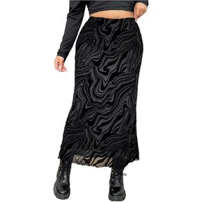 تنانير SHENHE النسائية الطويلة ذات الحجم الكبير والمزودة بشبكة زهور، تنانير طويلة مرنة عالية الخصر على شكل ذيل السمكة in Saudi Arabia