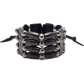 اليدوية التقليدية 4 صف الجاموس الأسود الخرز Hairpipe سوار القبلية in Kuwait