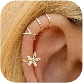 Ear Cuffs Non Piercing Ear Cuff Earrings for Women Trendy Clip on Cartilage Earring Stacks Non Pierced Fake Earrings Jewelry Birthday Mothers Day Gifts in Kuwait