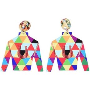 Derby Race Horse Earrings for Women Funny Acrylic Colorful Clothes Animal Western Dangle Drop Earrings Horse Racing Fan Jewelry in Saudi Arabia