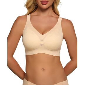 تغطية كاملة للسيدات للنساء اللاسلكي الكامل راحة سلسة بالإضافة إلى الحجم لا يوجد underwire اليومية تي شيرت حمالة الصدر 34B-42E in Kuwait