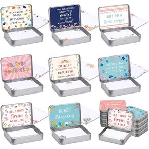 Zonon 9 Set Prayer Box with 180 Pcs Cards Art Floral Prayer Request Box with Inspirational Flower Cards and Stickers DIY Encouraging Gift for Women Easter First Communion Christian Gift in Kuwait