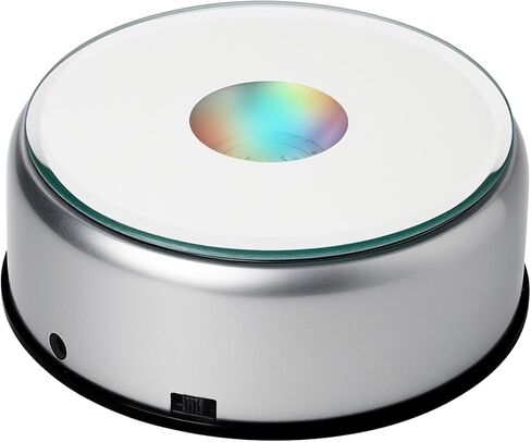 ZEERSHEE 3.9in LED حامل عرض دوار ملون متغير قاعدة مضيئة 360 درجة عرض دوار للزجاج فن البلورات المجوهرات الحرفية in Saudi Arabia