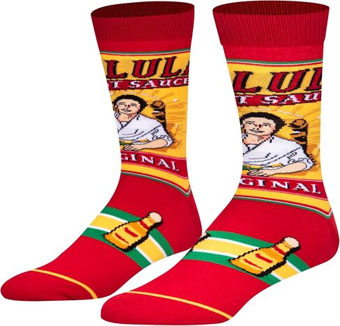 Odd Sox, Men's Funny Designer Novelty Socks, Cholula Label Crew, Large Adult in Saudi Arabia