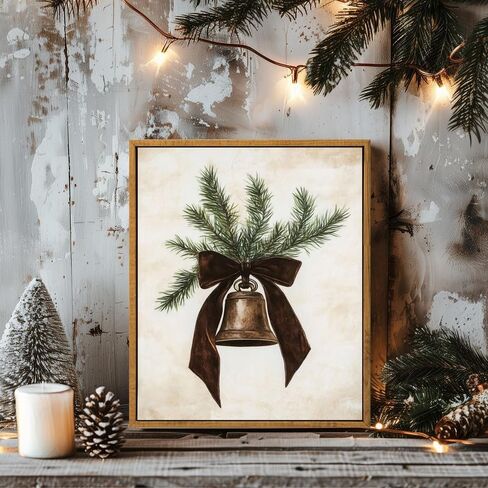 mofra Vintage Christmas Pine Trees in Snow, Rustic Christmas Art, 36x48, Framed On Canvas, Made in USA in Saudi Arabia