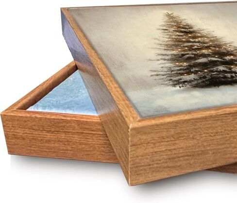 mofra Vintage Christmas Pine Trees in Snow, Rustic Christmas Art, 36x48, Framed On Canvas, Made in USA in Saudi Arabia