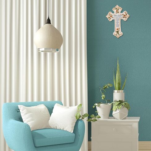 AMAJY Cross with Flower and Lord's Prayer - Spiritual and Religious Resin Wall Art - Christian Decor for Living Room, Bedroom, Office or Prayer Room in Saudi Arabia