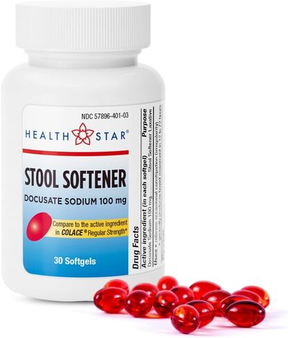 GeriCare Docusate Sodium Stool Softener, 100mg Softgels (Bottle of 1,000) in Kuwait