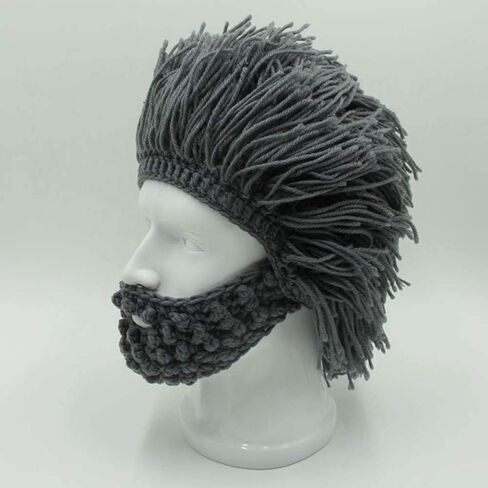 YEKEYI Wig Beard Hats Handmade Knit Warm Winter Caps Ski Funny Mask Beanie for Men Women YEKEYI in Saudi Arabia