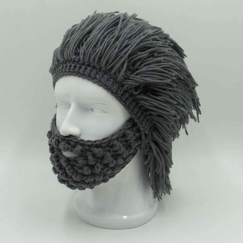 YEKEYI Wig Beard Hats Handmade Knit Warm Winter Caps Ski Funny Mask Beanie for Men Women YEKEYI in Saudi Arabia