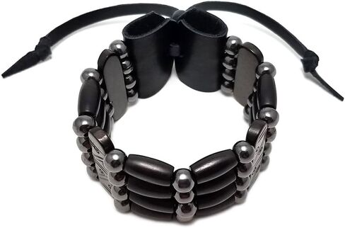 اليدوية التقليدية 4 صف الجاموس الأسود الخرز Hairpipe سوار القبلية in Kuwait