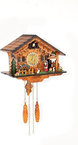 Cuckoo Clock, Germany Black Forest Style Wooden Pendulum Quartz Wall Clock, Volume Control, Night Silent, Gift Package, Professional Service in Saudi Arabia