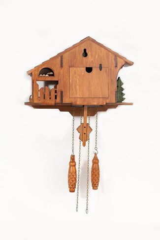 Cuckoo Clock, Germany Black Forest Style Wooden Pendulum Quartz Wall Clock, Volume Control, Night Silent, Gift Package, Professional Service in Saudi Arabia