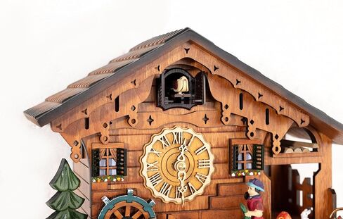 Cuckoo Clock, Germany Black Forest Style Wooden Pendulum Quartz Wall Clock, Volume Control, Night Silent, Gift Package, Professional Service in Saudi Arabia