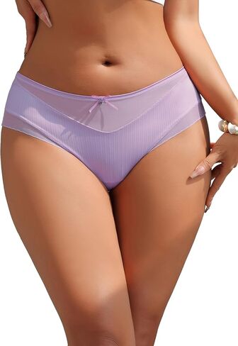 ohyeahlady Womens Stretch Boyshorts Cute Underwear Sexy Low Rise Plus Size Hipster Briefs with Bow Bikini Panties Tangas in Saudi Arabia