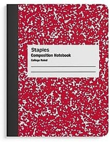 Staples Composition Notebook, 7.5" x 9.75", College Ruled, 100 Sheets, Black/White Marble, 4/Pack in Saudi Arabia