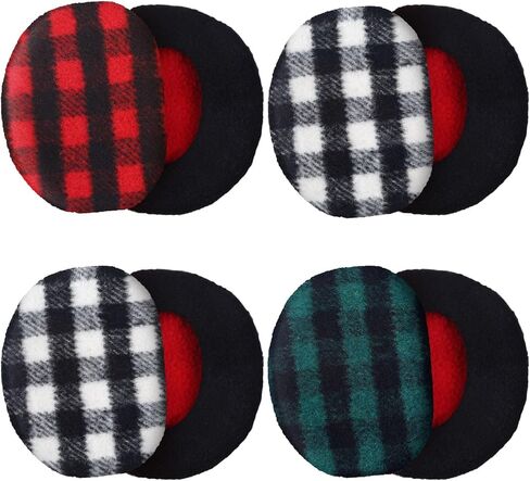 Geyoga 4 Pairs Bandless Ear Muffs Fleece Thick Winter Ear Covers Warmer Cold Weather for Women in Saudi Arabia