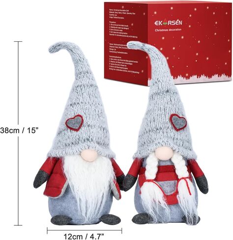 Handcraft Pair Gnome Gonk Dolls House Decoration Cute Tomte Dwarf Toy - Sweet Gift for Valentine Christmas Newyear Easter in Saudi Arabia