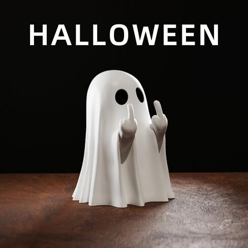 Halloween Ghost Figurine Cute Spooky Resin Ghost Statue Funny Ghost Ornaments Halloween Decorations Indoor Home Office Desk Decor in Saudi Arabia