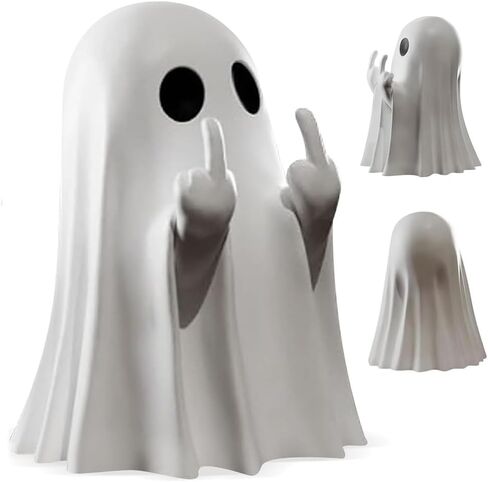 Halloween Ghost Figurine Cute Spooky Resin Ghost Statue Funny Ghost Ornaments Halloween Decorations Indoor Home Office Desk Decor in Saudi Arabia