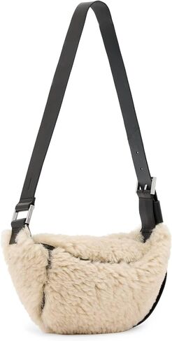 AllSaints Luna Shearling Xbody, Natural/Black in Saudi Arabia