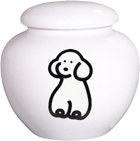 Ceramic Pet Urn for Ashes – Adorable Doggo Print Design, Small Porcelain Memorial Keepsake Fits Pets up to 6 lbs, Indoor Decorative Display Tribute for Beloved Fur Baby, Kitty or Doggo in Saudi Arabia