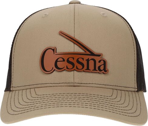 Cessna 50's & 60's Logo Heritage Trucker Hat - Buckskin Khaki/Coffee in Kuwait