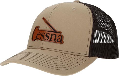 Cessna 50's & 60's Logo Heritage Trucker Hat - Buckskin Khaki/Coffee in Kuwait